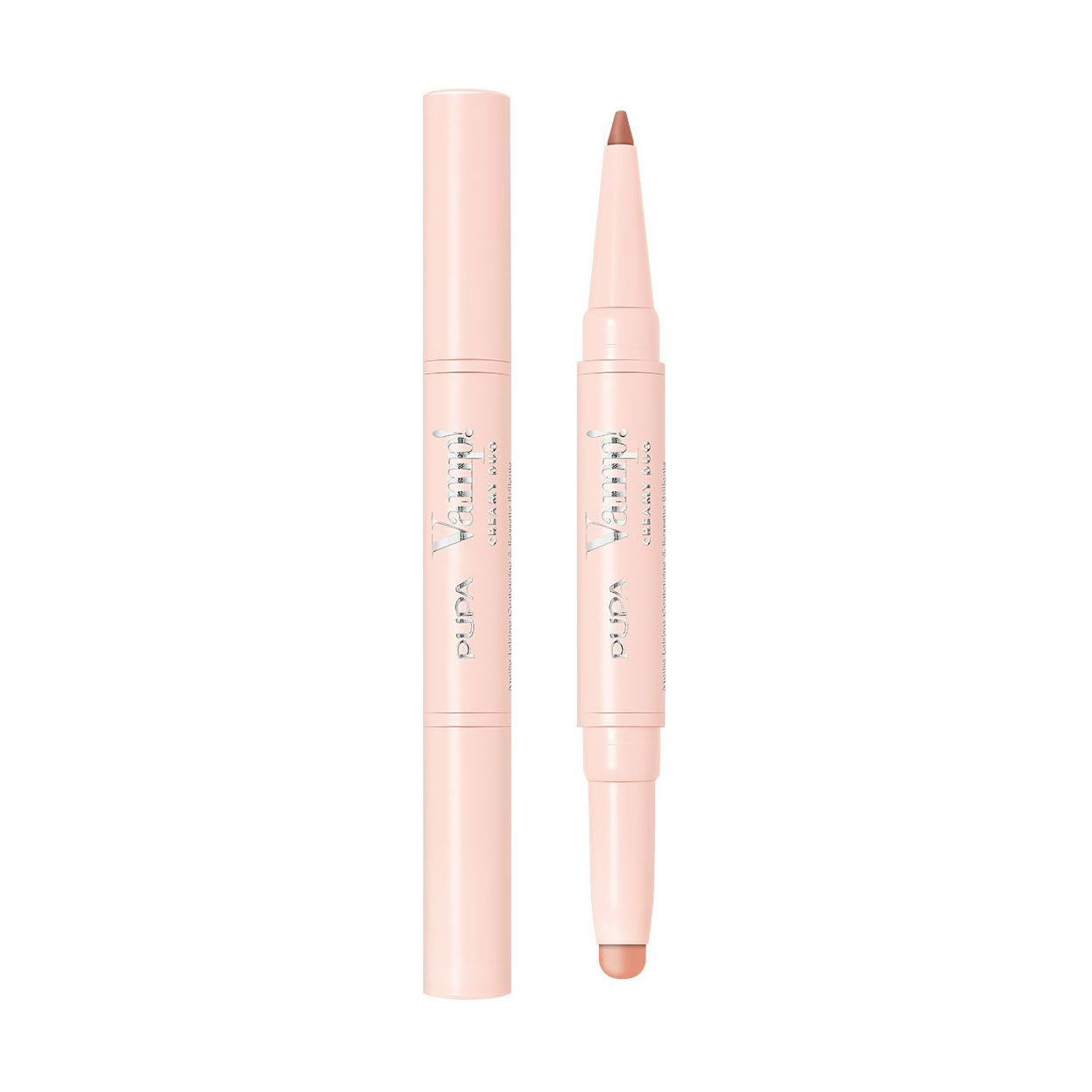 Помада-олівець для губ 2 в 1 Pupa Vamp! Creamy Duo Contouring Lip Pencil &amp; Brilliant Lipstick 001 Fair Nude, 1 г